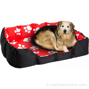 빨간 세척 가능한 따뜻한 편안한 고양이 개 애완 동물 침대